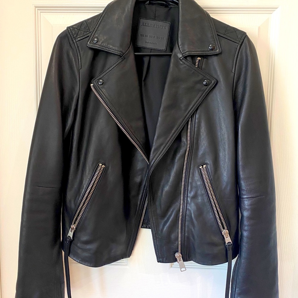 All Saints NWOT black real leather jacket